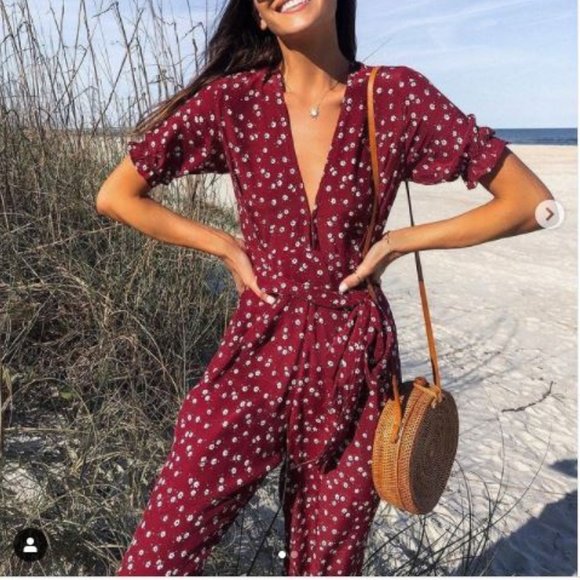 Faithfull the Brand Pants - Faithfull the Brand Bonnie Jumpsuit Floral XS S M